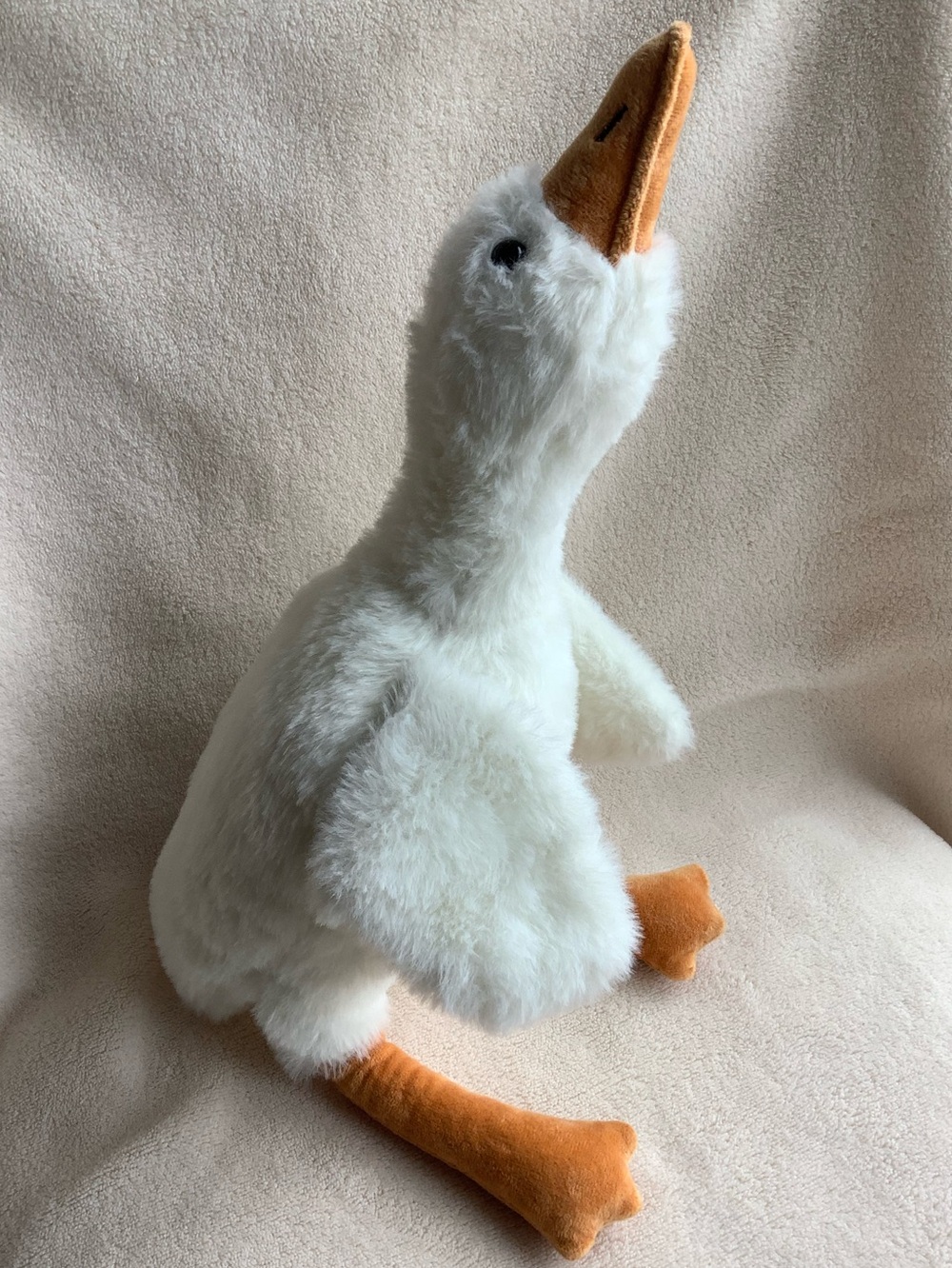 Unbranded White Plush Goose Soft Stuffed Animal Toy Orange Beak & Feet